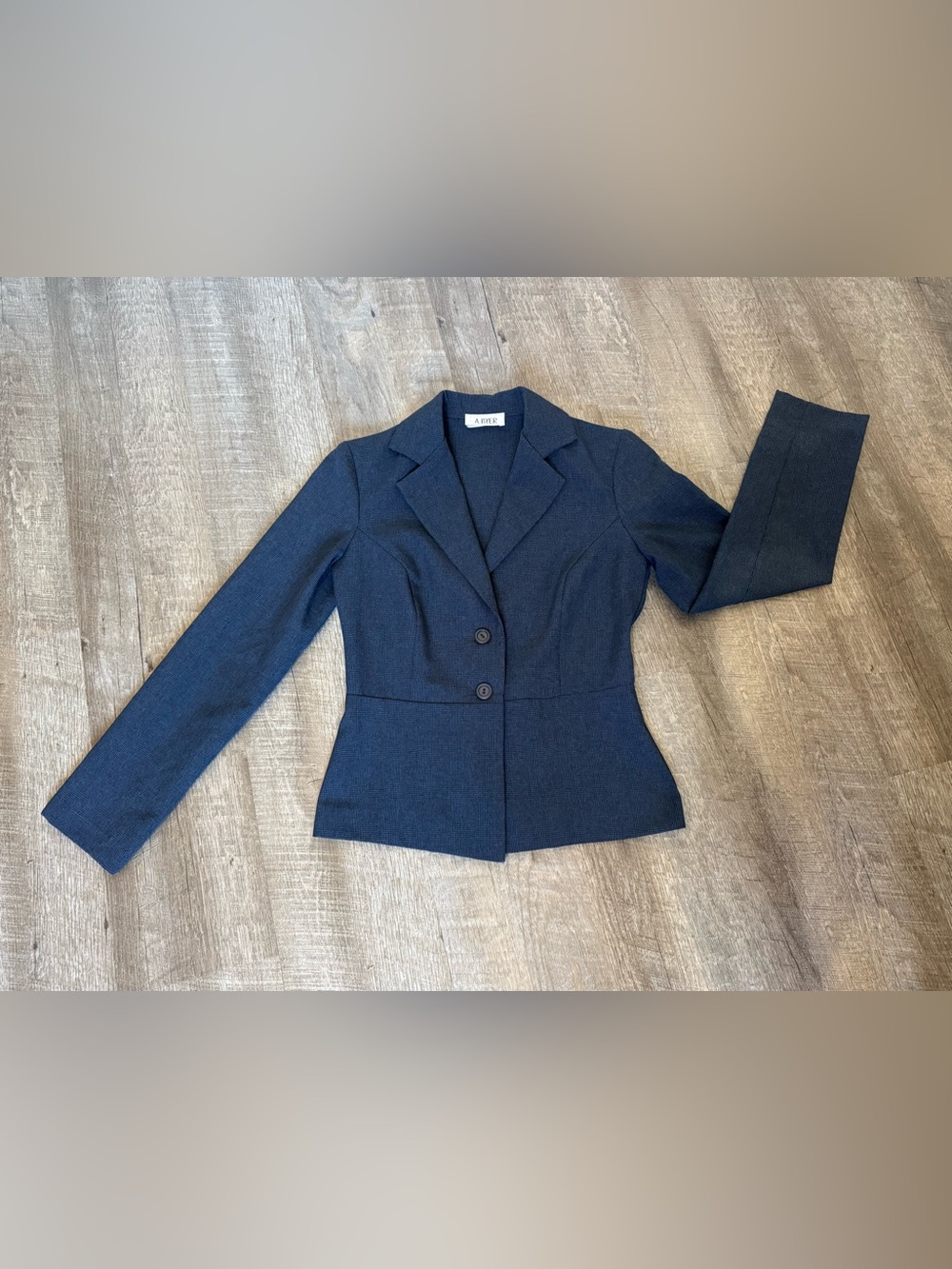 A. Byer Dark Navy Fitted Two-Button Blazer Jacket